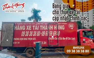 Bảng giá cho thuê xe tải cập nhật chính xác